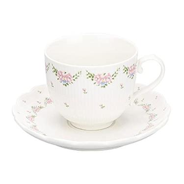 Imagem de GRFIT Caneca 241 g xícaras de café de cerâmica e pires porcelana xícaras de café ou chá para expresso, caneca de café americano (cor: latão)