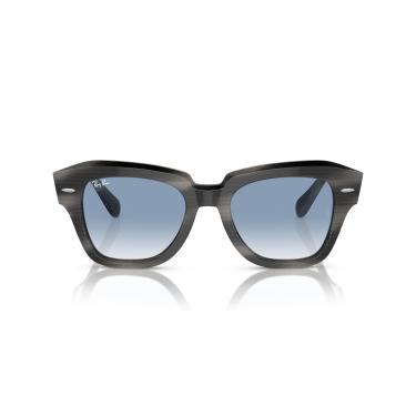Imagem de Óculos de Sol Ray-Ban State Street 0RB2186 14043F Tam 52 / Cinza - Lentes Azul Gradiente