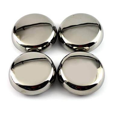 Imagem de 78 mm (3,05 pol.) / 66 mm (2,6 pol.) Tampa do cubo do centro da roda 4 peças preta cromada para blazer #15661030