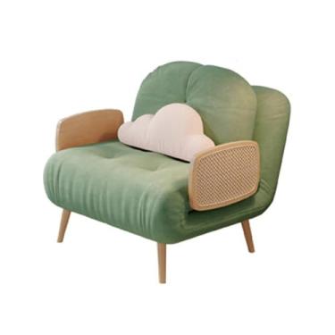 Imagem de Sofá-cama dobrável Sofá-cama dobrável, encosto ajustável, cadeira conversível, design que economiza espaço, adequado para quartos e salas de estar(Green,75cm)