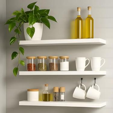 Imagem de Prateleira Reta Mdf Branca Com Suporte Invisível 90x20