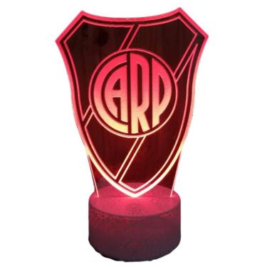 Imagem de Lâmpada de ilusão 3D, emblema River Plate Argentina com 7 cores