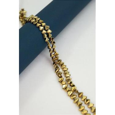 Imagem de Fio Hematita Dourado Diamante 8mm - Fio de Hematita - no-brand