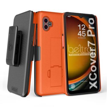 Imagem de BELTRON Capa para Galaxy XCover7 Pro com clipe, capa resistente com clipe giratório para cinto para Samsung Galaxy XCover 7 Pro 2025 SM-G766 (AT&T FirstNet T-Mobile) Força industrial (laranja