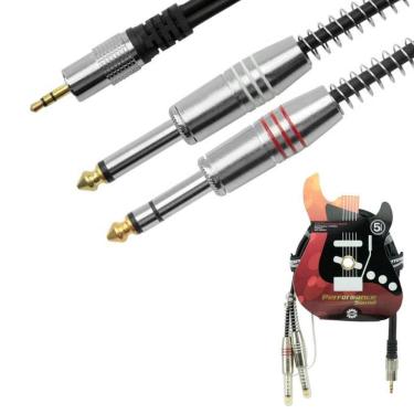 Imagem de Cabo P2 Stereo Para 2 P10 Mono Plug Metal Fitz 5M 018-8049
