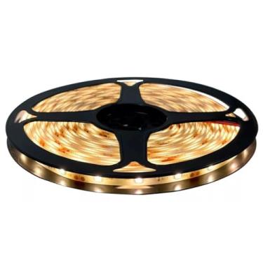 Imagem de Fita LED 5 Metros, 300 LEDs, Luz Branca Quente, Silicone Flexível, Adesivo 3M, Decoração de Interiores, Instalação Fácil