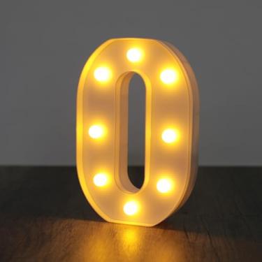 Imagem de Letreiro de luzes de letreiro, sinal de letras de LED com números grandes 26 alfabeto e 10 números para decoração de festa, decoração suspensa para festa em casa, casamento, aniversário, letra O