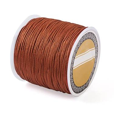 Imagem de 100 m 0,8 mm Nylon Beading Cord Sienna Chinese Knotting Rattail Macramê Fio para Fazer Joias Kumihimo Materiais de Embrulho Artesanato DIY
