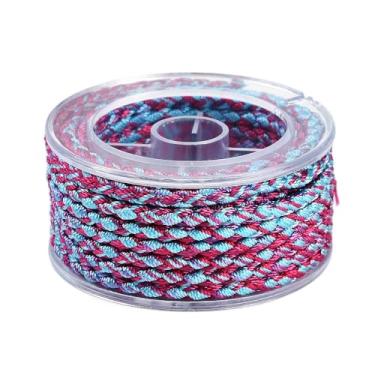Imagem de 1 rolo de fio de nylon trançado de 12 camadas 5 mm material de fio de nylon redondo colorido cordão trançado para colar faça você mesmo, pulseira, joias, artesanato feito à mão, 2,19 a 3,28 m (2 a 3 m