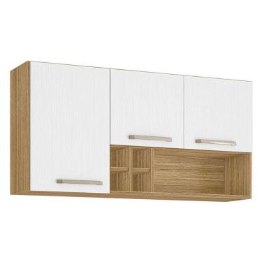 Imagem de Armário Aéreo Ametista 3 Portas E 4 Garrafas 120 Cm Freijó Supremo - Kits Paraná