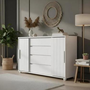 Imagem de Cômoda Gaveteiro Organizador 4 Gavetas Vivace Branca - MOVELARIA