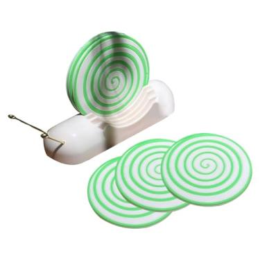 Imagem de Generic Conjunto de 6 Porta-Copos Redondos com Isolamento Térmico para Xícaras de Chá, com Suporte em Formato de Copo para Decoração de Sala de Jantar e Sala, Verde