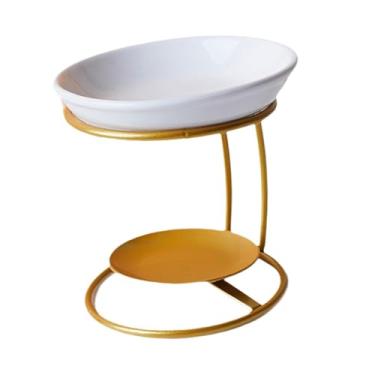 Imagem de Fenteer Queimador de Óleos Essenciais, Aquecedor de Óleos, Decoração para Casa, Incensário, Aquecedor de Fragrâncias, Estrutura Metálica, Queimador de Cera, Ouro