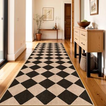 Imagem de BYYVOO Tapete de corredor 7,5 x 25,4 cm para corredores: laváveis, antiderrapantes, corredores de juta extralongos - tapete de banheiro escritório, lavanderia, sala de jantar, sala de estar - tapete