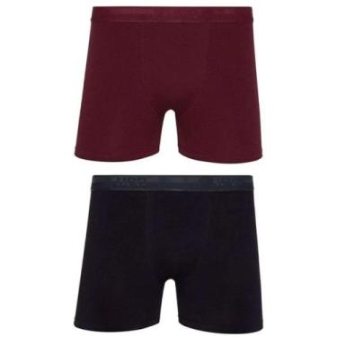 Imagem de Kit 2 Cuecas Algodão Lupo 784 casapaula, 906, Preto, Bordô, M