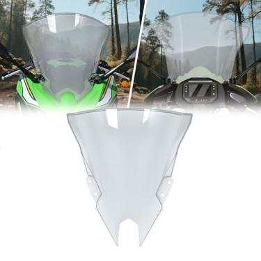 Imagem de PIKPOP Para-brisa para 2024 2025 NINJA500, NINJA500 SE, 18,3 '' protetor de para-brisas de carenagem frontal de motocicleta para Ninja 500, Ninja 500se - Acessórios Ninja 500 (cinza)