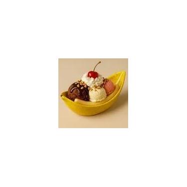 Imagem de Bowl Fruta Banana Split Amarela Pintadinha Cerâmica 100ml - Rufinos