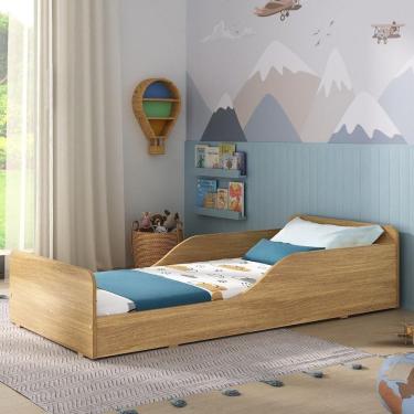 Imagem de Cama Infantil Montessoriana Para Colchão 70x150cm 100% Mdf Suspiro Multimóveis Bb2379 - Madeirado