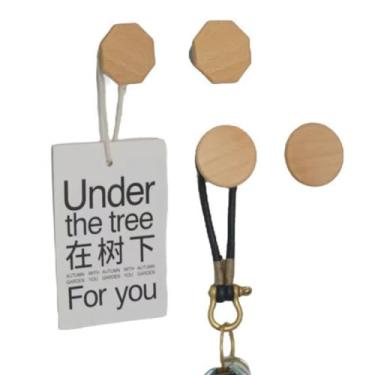 Imagem de Ganchos magnéticos resistentes para organização, ganchos de madeira versáteis e elegantes para pendurar ferramentas, cordas de mangueiras de jardim, utensílios de cozinha em armazéns, cruzeiro, (faia)