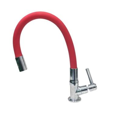Imagem de Torneira de Balcão Flexível de 1/4 Volta Em Abs Vermelha com Arejador (Vermelha)