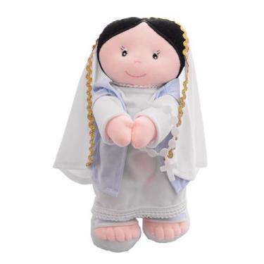 Imagem de Boneca Pelúcia Religiosa Virgem Maria 15 x 32cm Zip Toys