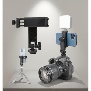 Imagem de Adaptador universal multifuncional para montagem em tripé para celular com rotação 360 para câmera Hot Shoe compatível com Canon Nikon Sony DSLR