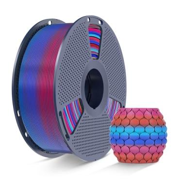 Imagem de SUNLU Filamento PLA arco-íris 1,75 mm, filamento de impressora 3D gradiente multicolorido, filamento de impressão 3D perfeitamente enrolado, precisão dimensional +/-0,02 mm, carretel de 1 kg (1 kg