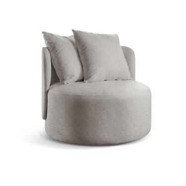 Imagem de Poltrona Redonda Orgânica Moon linho Cinza 101