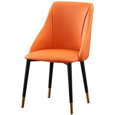 Imagem de Cadeira de jantar cadeiras de recepção de escritório conjunto de cadeiras de jantar de negócios cadeiras de jantar de cozinha cadeiras de jantar de couro PU à prova d'água com pernas de metal cozinha