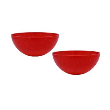 Imagem de Kit 2 Mini Bowl Fibra Madeira Green Colors Vermelho 240Ml - Bb Store