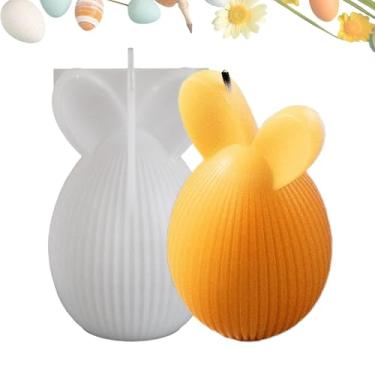 Imagem de Moldes de silicone para velas de Páscoa - moldes de fundição de resina epóxi - Ornamento de mesa moldes de concreto de gesso, artesanato de ovo de coelhinho da Páscoa para decoração