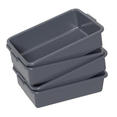 Imagem de Taysisiter Banheiras de ônibus comerciais cinza de 13 L, caixa de sacola de plástico para restaurante, 4 pacotes