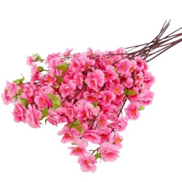 Imagem de 10 Ramos De Flor Artificial Cerejeira Grande Flor De Pêssego Decoração De Casamento 60cm E 120cm(10 UNIDADES-60CM-(200 FLORES)