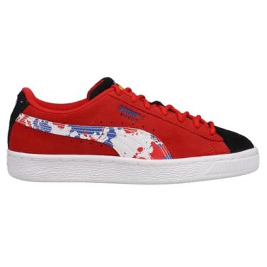 Imagem de PUMA Tênis infantil casual de camurça Splash com cadarço - vermelho, Vermelho, 20