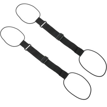 Imagem de FMHXG 2 peças de alças elásticas de encadernação de corda de bagagem bolsa de viagem prendedores de correia de nylon embalagem nua preta extensível até 40 cm para carrinhos de bagagem bolsas cordões