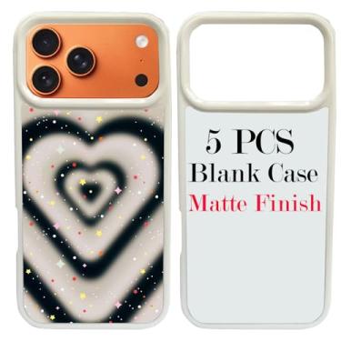 Imagem de JUSTRY 5 conjuntos de capas de telefone em branco de sublimação para iPhone 17 Pro Max, 2 em 1 2D DIY TPU capa móvel em branco capa de borracha macia + inserções foscas, fácil de sublimar