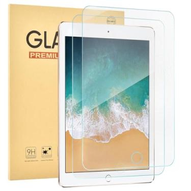 Imagem de Jngnpn Pacote com 2 películas protetoras de tela fosca para iPad 6º 5º [9,7 polegadas], película de vidro temperado com dureza 9H para iPad Air 2/Air 1/Pro [9,7 polegadas], antirreflexo, compatível