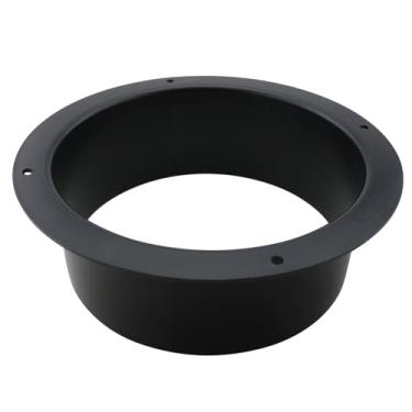 Imagem de LQ Industrial Conector de ventilador de tubo de plástico ABS preto 150 mm flange reta adequado para sistemas de ventilação ventiladores de exaustão hidroponia