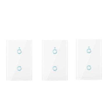 Imagem de Interruptor de toque de controle inteligente de 3 vias 1-2-3 Gang, interruptor de luz de toque inteligente (branco 2gang3way, aplicativo Ewelink)