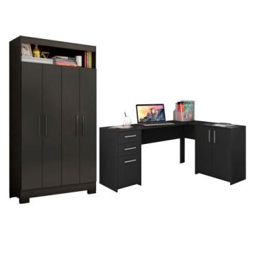 Imagem de Conjunto Para Escritório 2 Peças com Escrivaninha em L e Armário Multi