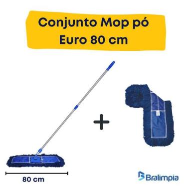Imagem de Mop Pó Eletrostático Euro 80cm Com + 1 Refil Extra bralimpia 