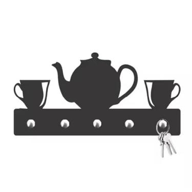 Imagem de Porta Chaves de Parede MDF com Design de Bule cinco ganchos