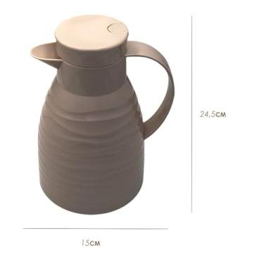 Imagem de Garrafa Térmica Capri Nude 1 Litro, Plástico e Vidro, Isolamento Térmico, 23,5x24,5x15cm, 520g