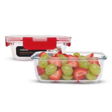 Imagem de Kit 2 Potes de Vidro Retangular com Tampa Flexível 370ml - U4HOME, Ver