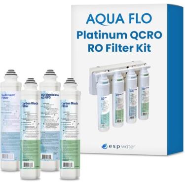 Imagem de Aqua Flo Platinum QCRO Kit completo de substituição de filtro RO inclui 50 cartuchos de filtragem Pura genuínos de membrana de osmose reversa GPD