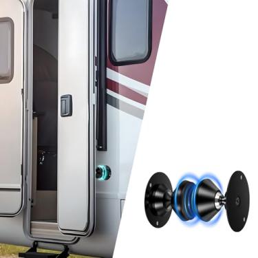 Imagem de Bysameyee Rolha magnética de porta para trailer, suporte de porta de bagagem resistente com adesivos e parafusos, para trailer, trailer, trailer, motorhome (1 pacote)