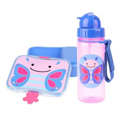 Imagem de Kit Lanche E Garrafa Com Canudo Zoo Borboleta - Skip Hop
