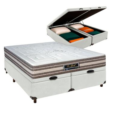 Imagem de Cama + Bau Blindado e Colchão Molas Ensacadas Casal - Legriff Sankonfort