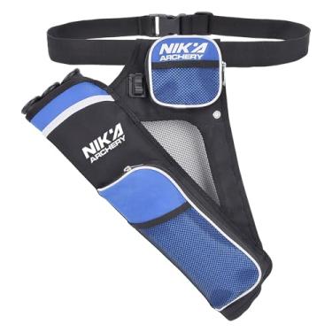 Imagem de SHENG-RUI Suporte para aljava de flecha e flecha, mão esquerda, bolsa de 3 tubos com cinto ajustável para jovens e adultos, flechas, caça ao alvo