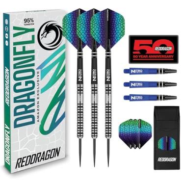 Imagem de RED DRAGON Dardos - Libélula - Conjunto profissional de dardos 95% tungstênio de 20 g, 22 g ou 24 g com 2 arremessos de dardos e 2 hastes